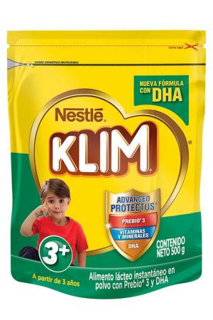 ALIMENTO LÁCTEO KLIM® 3+ CON DHA X 500 GR